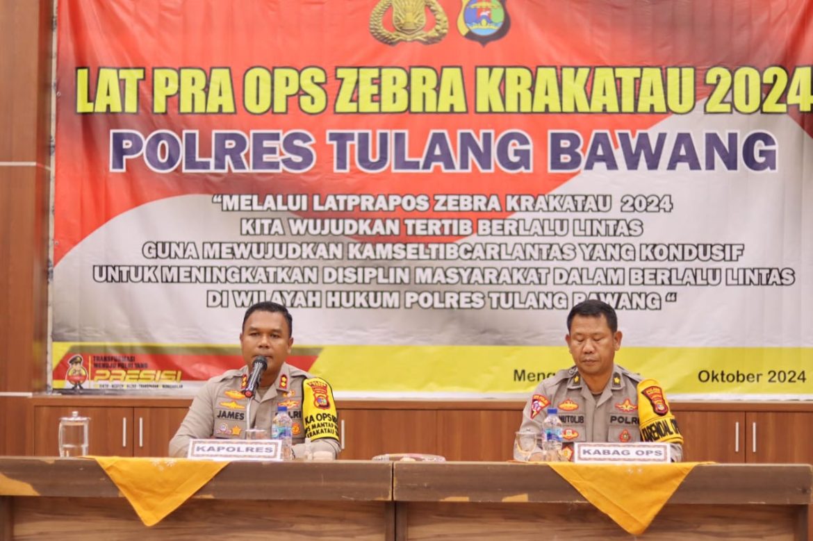 Pesan Kapolres Tulang Bawang Saat Memimpin Latihan Pra Operasi Zebra Krakatau 2024