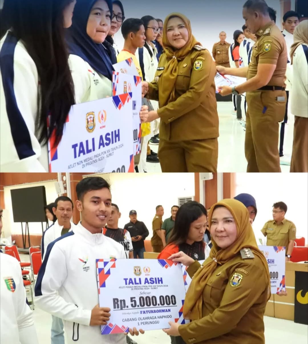 Bunda Eva Berikan Tali Asih Kepada Atlit dan Pelatih Peserta Pon XXI