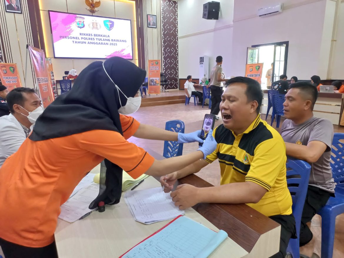 72 Personel Polres Tulang Bawang Ikuti Rikkes Berkala TA 2025, AKBP Yuliansyah Paparkan Tujuannya
