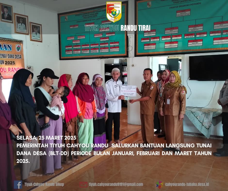 Pemerintah Tiyuh Cahyou Randu Salurkan Bantuan Langsung Tunai Dana Tiyuh, Membantu Masyarakat Menghadapi Lebaran
