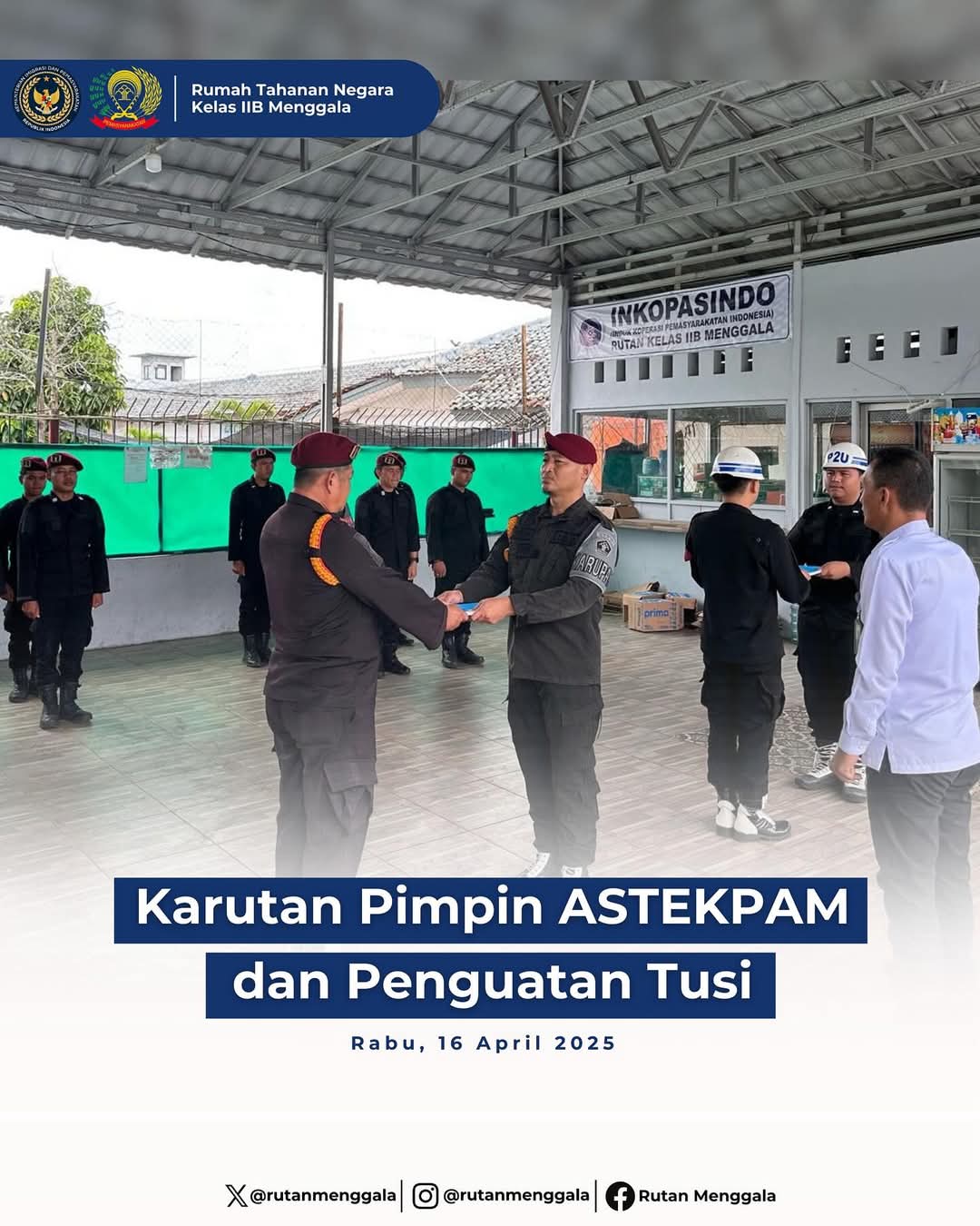 Karutan Menggala Pimpin Apel Serah Terima Jabatan ASTEKPAM