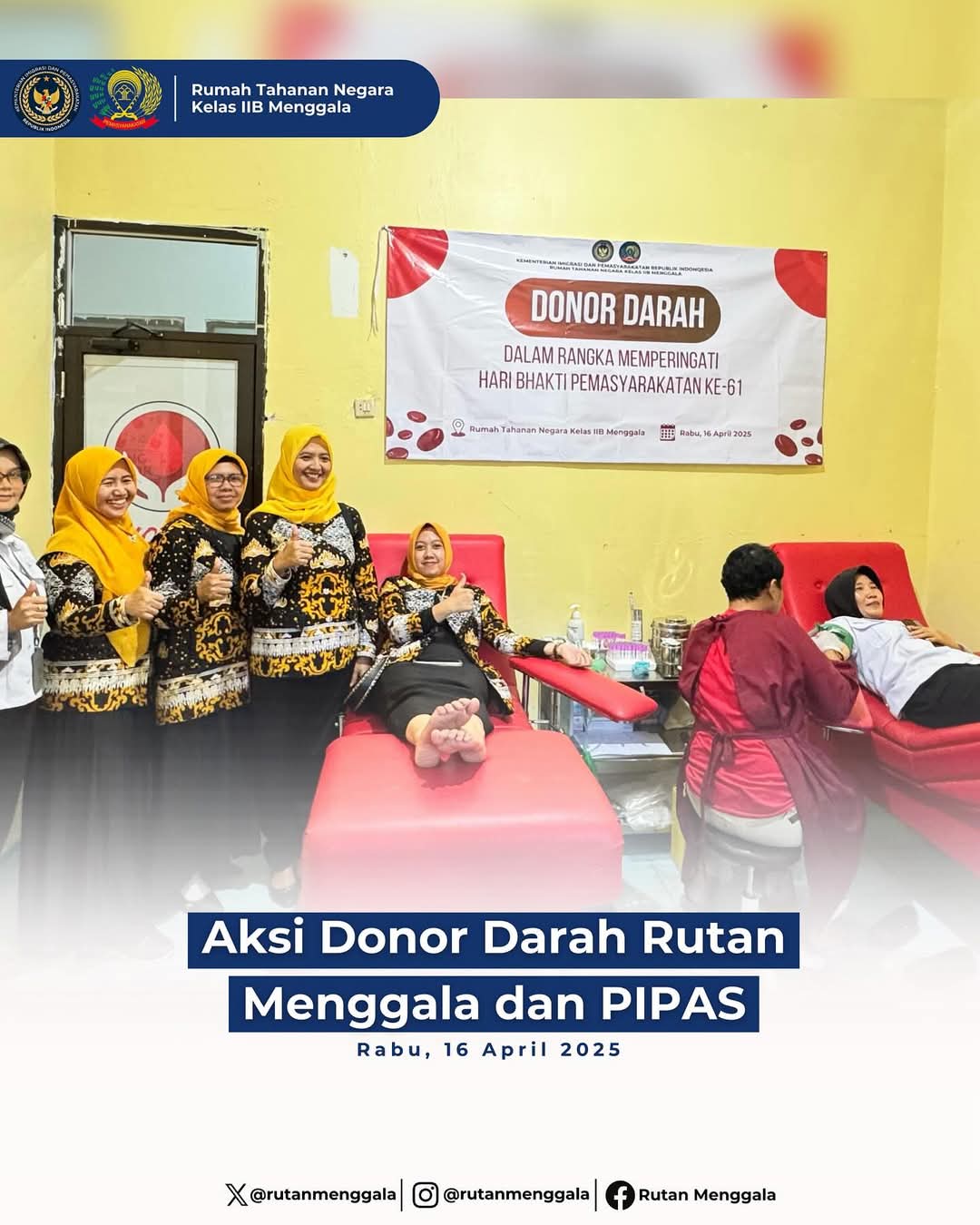 PIPAS (Paguyuban Ibu-ibu Pemasyrakatan) Menggala Adakan Kegiatan Donor Darah