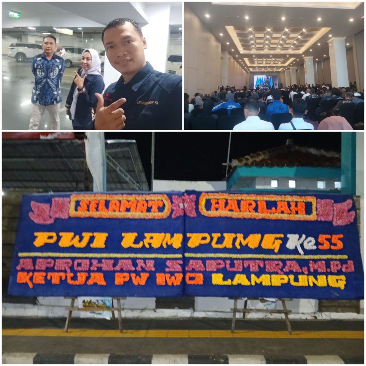 Ketua Ikatan Wartawan Online (IWO) Lampung, Aprohan Saputra hadiri undangan Peringatan Hari Ulang Tahun ke-55 Persatuan Wartawan Indonesia (PWI) Provinsi Lampung