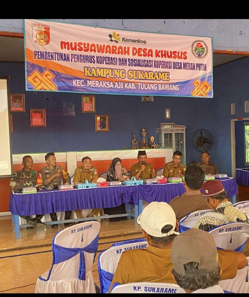 Pemerintah Kampung Sukarame Gelar Pembentukan Koperasi Merah Putih