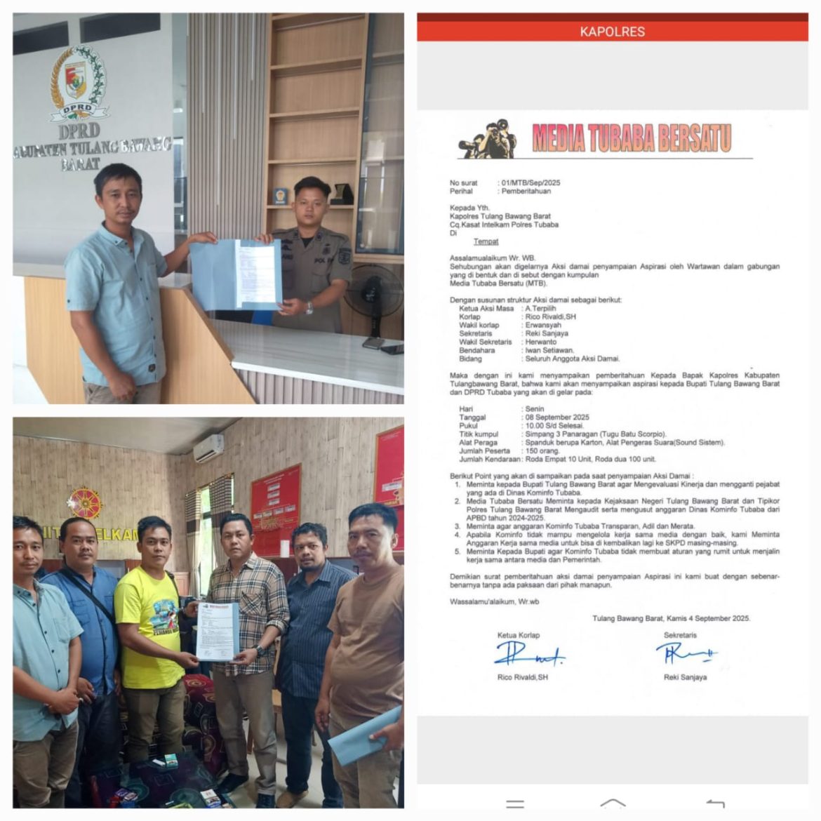 Ratusan jurnalis akan menggelar aksi damai meminta Bupati Ganti pejabat kominfo Dan Desak APH Audit Anggaran